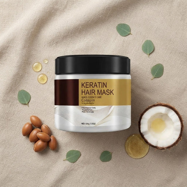 Mascarilla de keratina con nueces de argán, coco y aceite, sus ingredientes clave